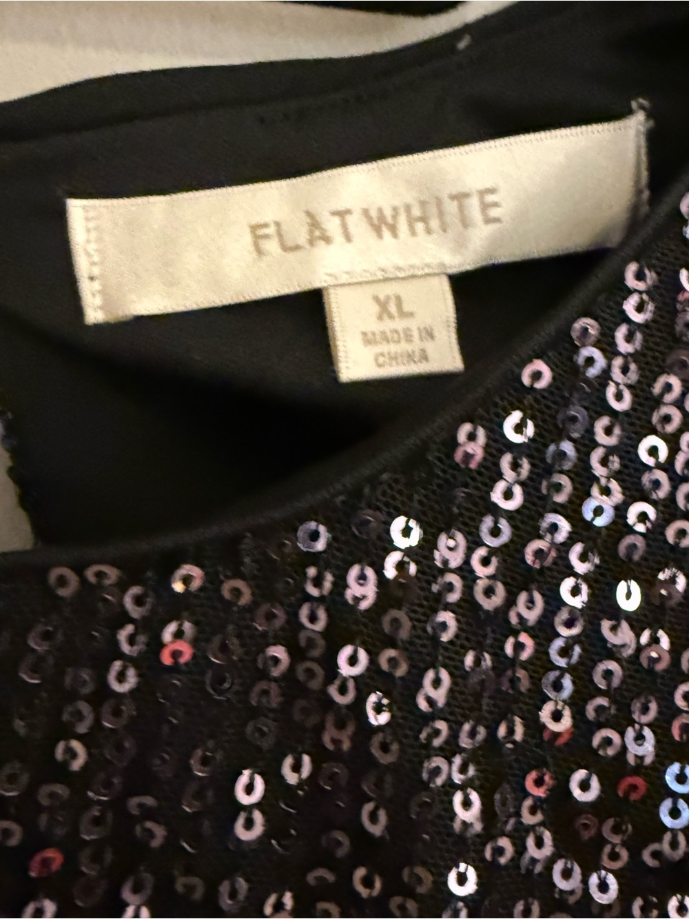 Anthropologie Black Sequin Long Sleeve Blouse Sparkle Party Top - Picture 6 of 8